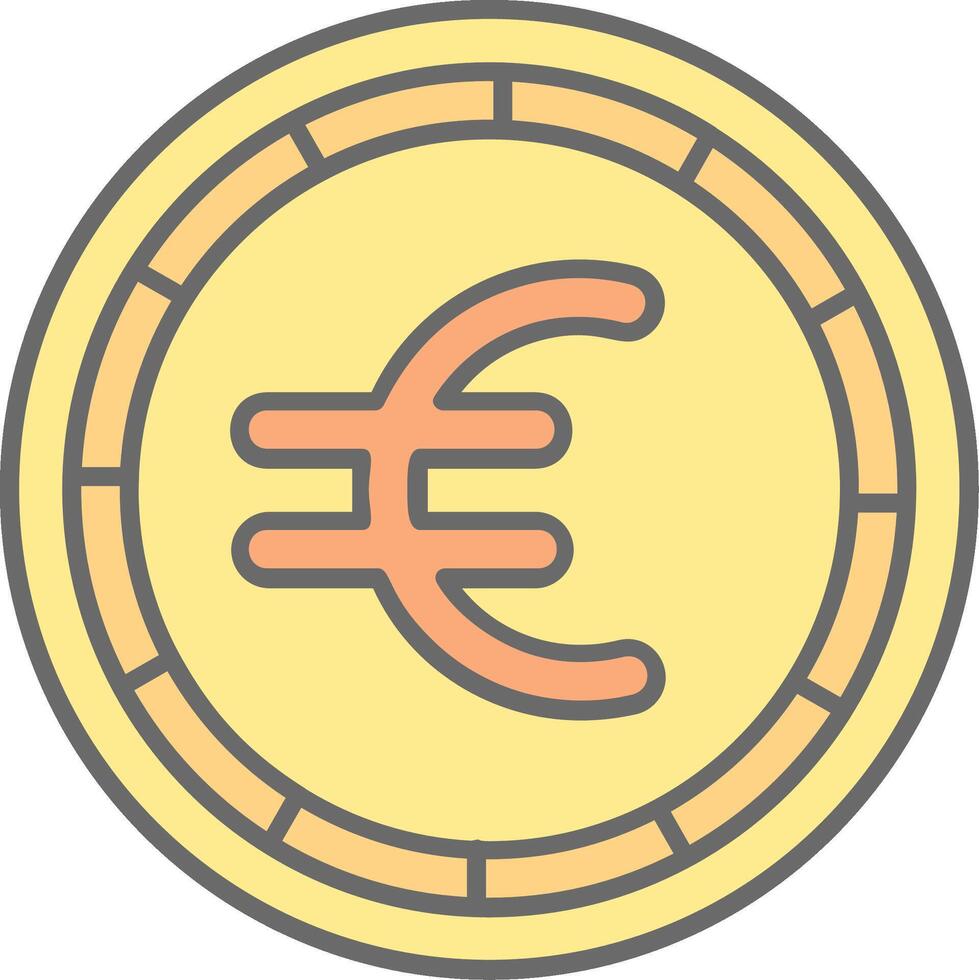 euro línea lleno ligero icono vector
