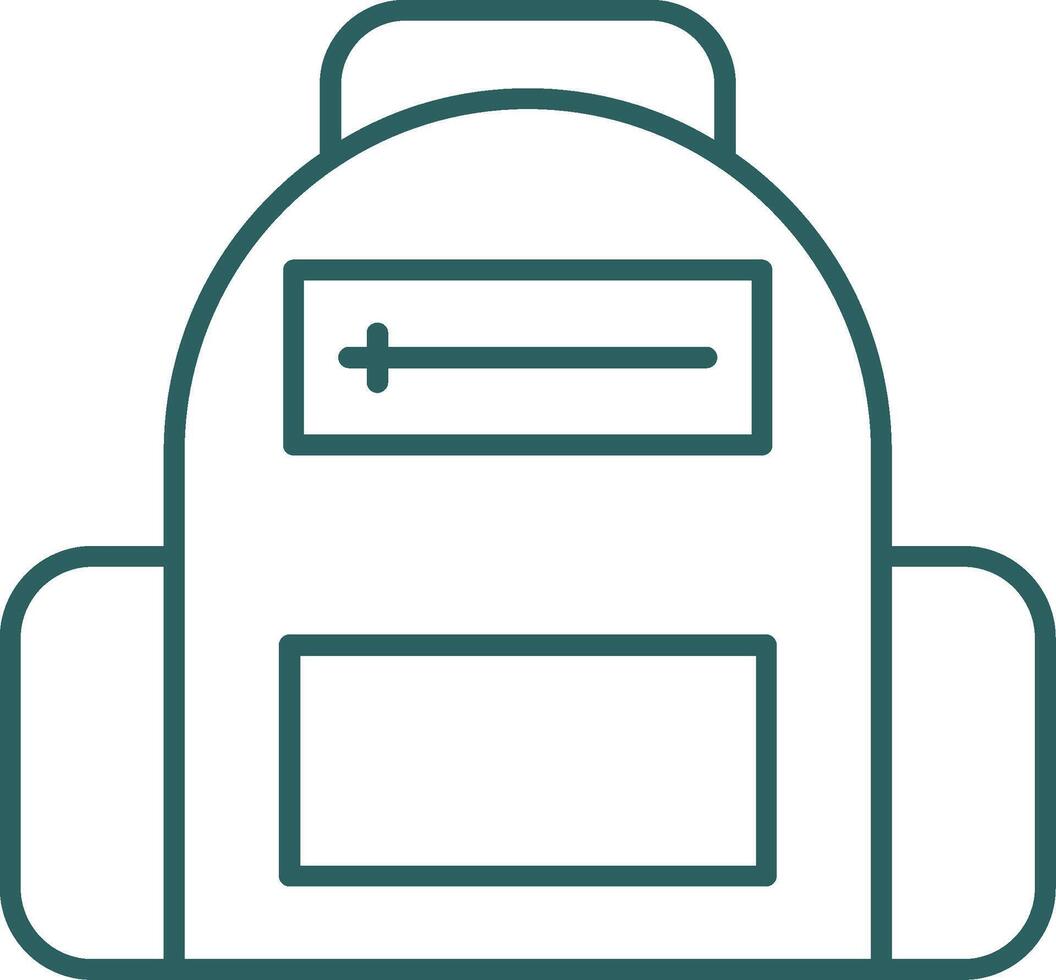 School Bag Line Gradient Icon vector