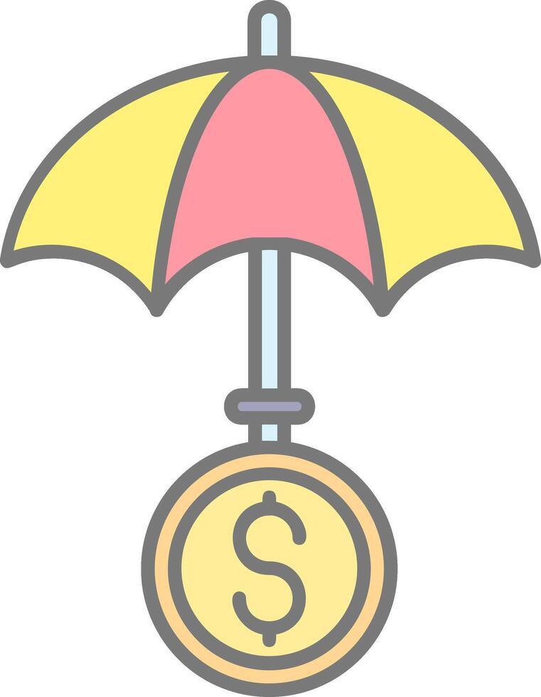 Umbrella Line Filled Light Icon vector