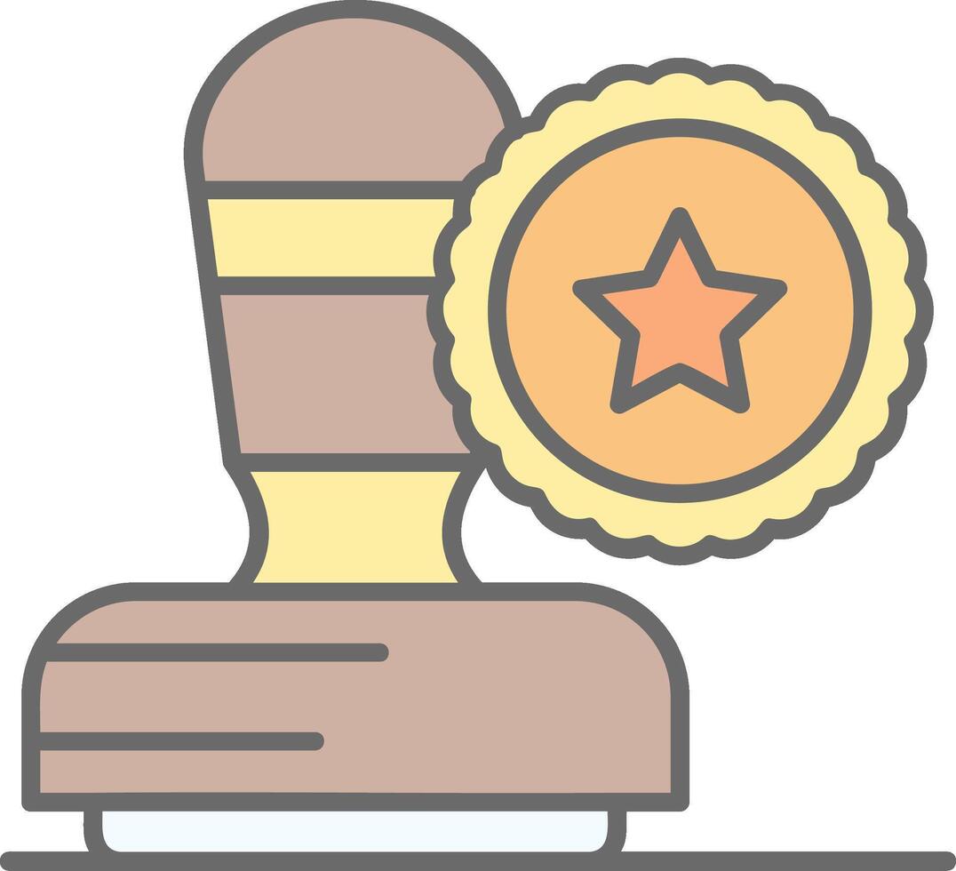 Stamp Line Filled Light Icon vector