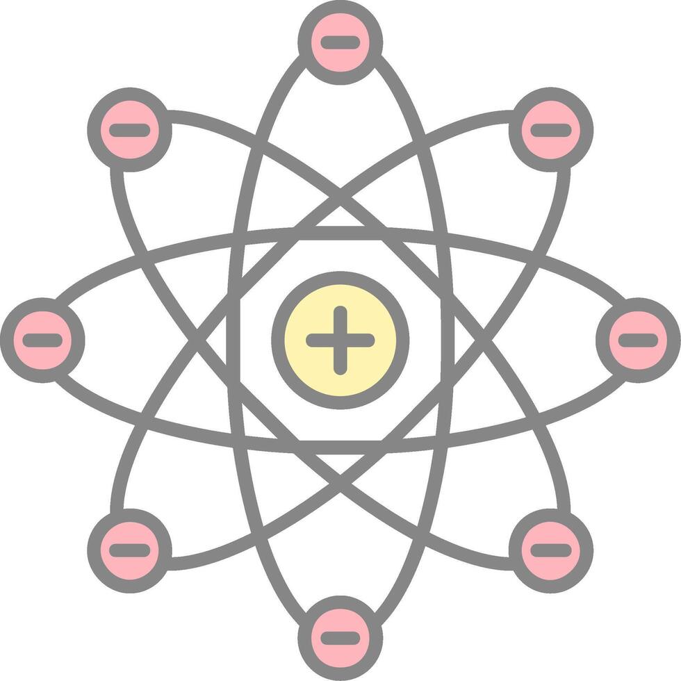 Atom Line Filled Light Icon vector
