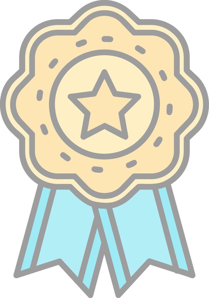 Medal Line Filled Light Icon vector