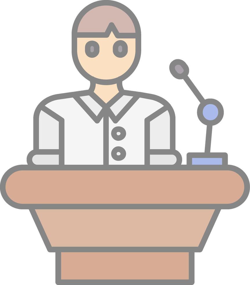 Lecturer Line Filled Light Icon vector