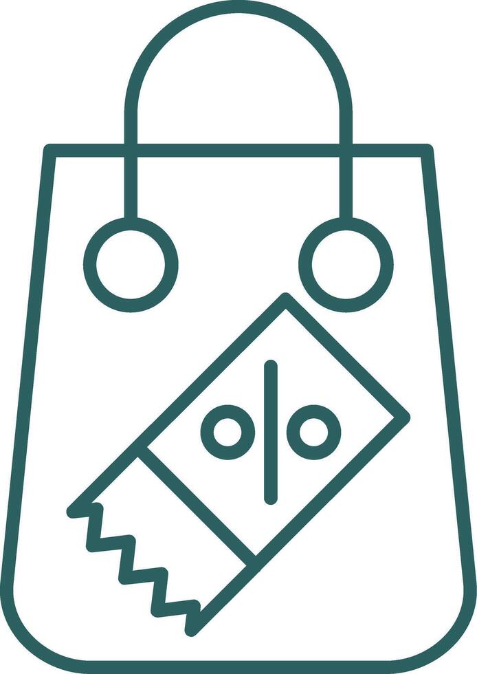 Discount Line Gradient Icon vector