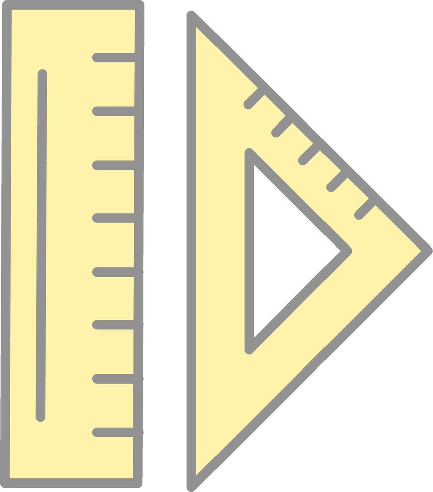 Ruler Line Filled Light Icon vector