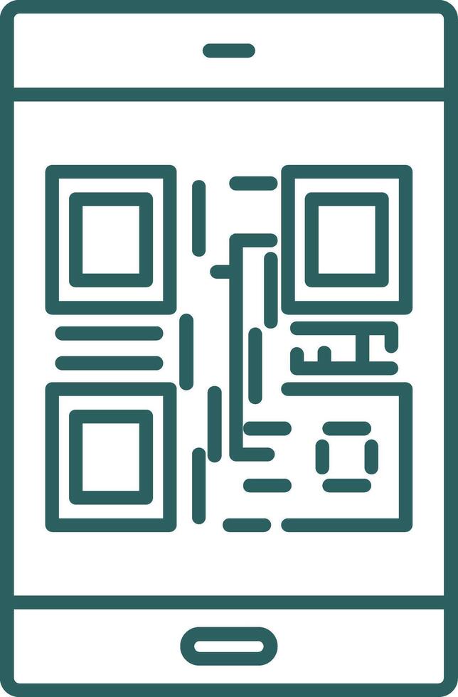 Qr Code Line Gradient Icon vector