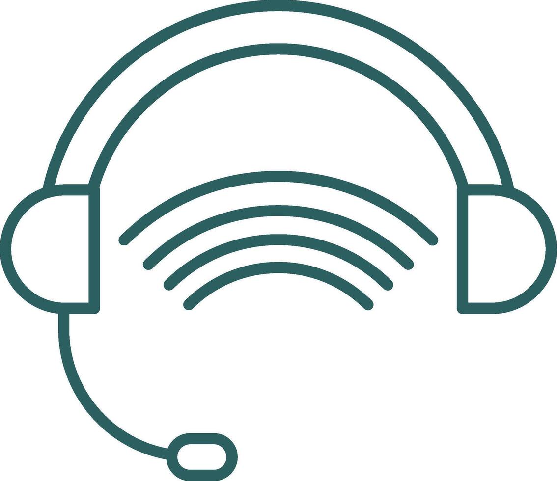 Headphones Line Gradient Icon vector