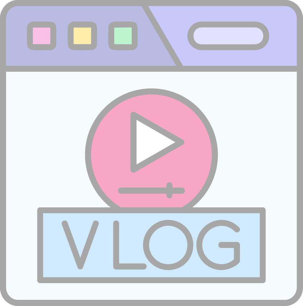 Vlog Line Filled Light Icon vector