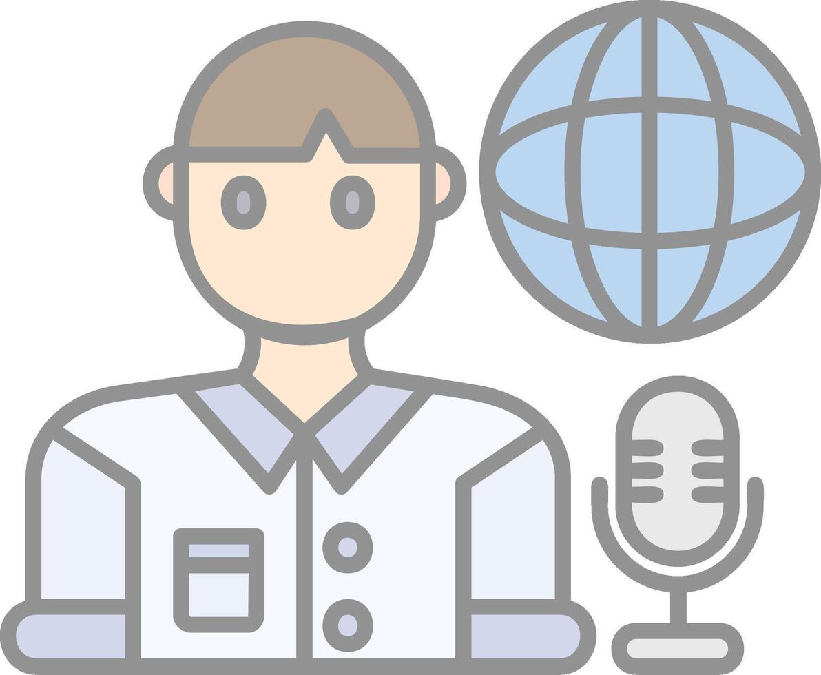 Broadcaster Line Filled Light Icon vector