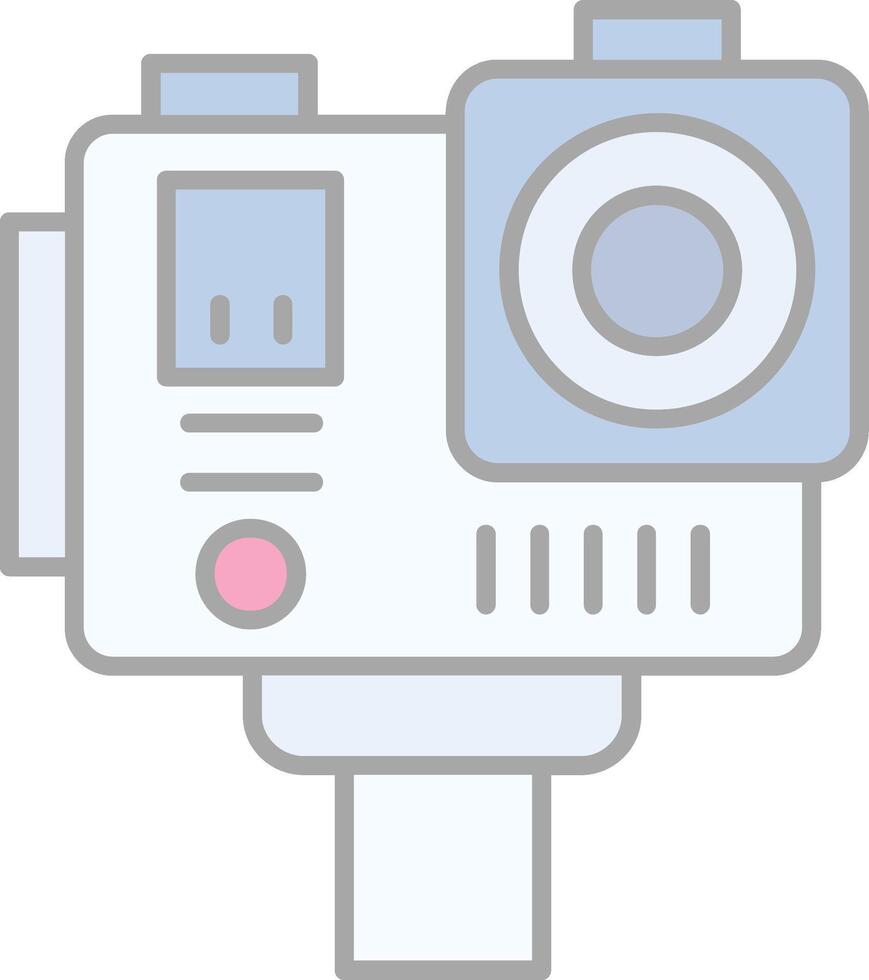 Action camera Line Filled Light Icon vector