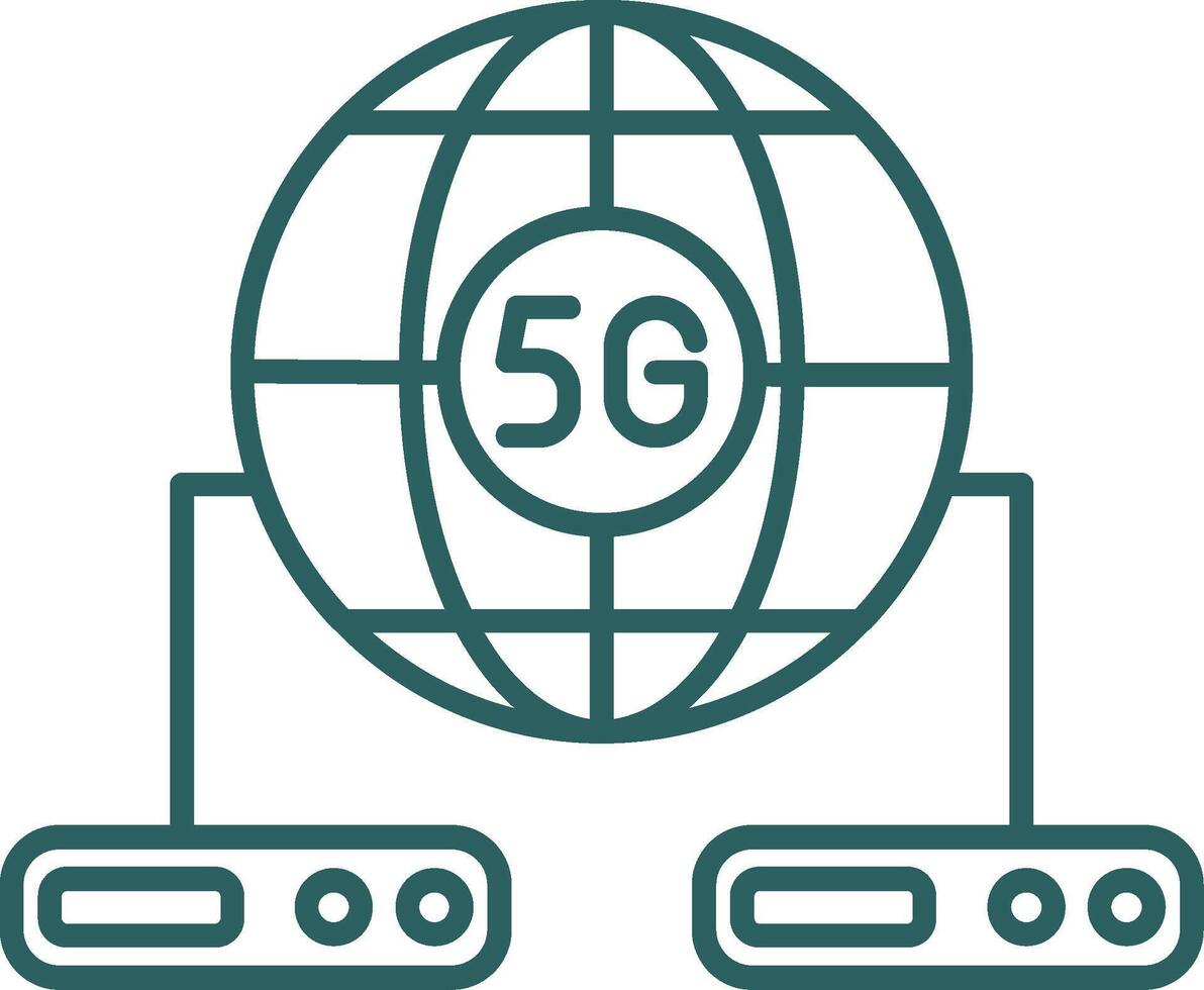 Big Data Line Gradient Icon vector