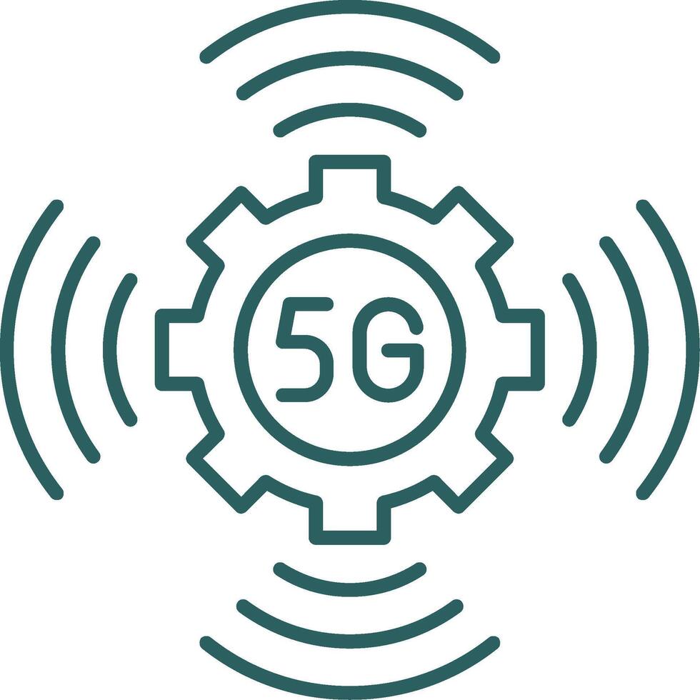 5G Line Gradient Icon vector