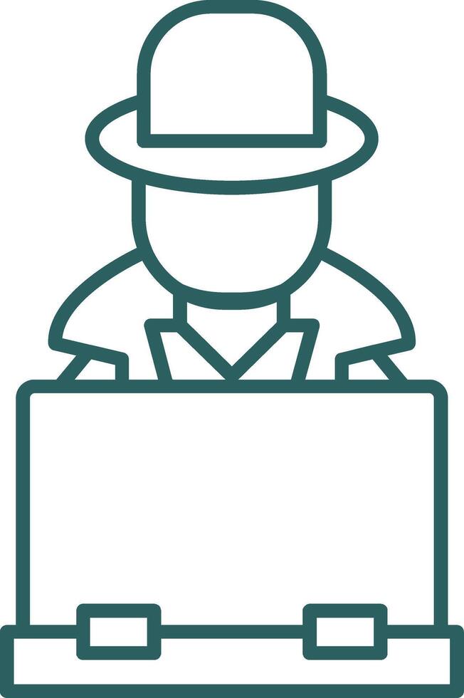 Hacker Line Gradient Icon vector