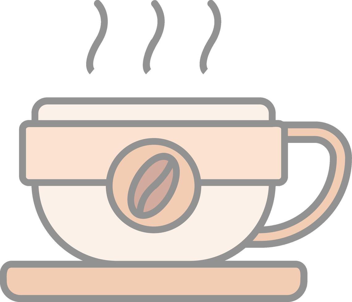 Coffee mug Line Filled Light Icon vector