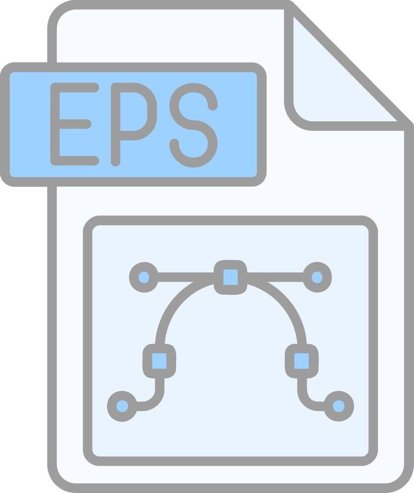 Eps file format Line Filled Light Icon vector