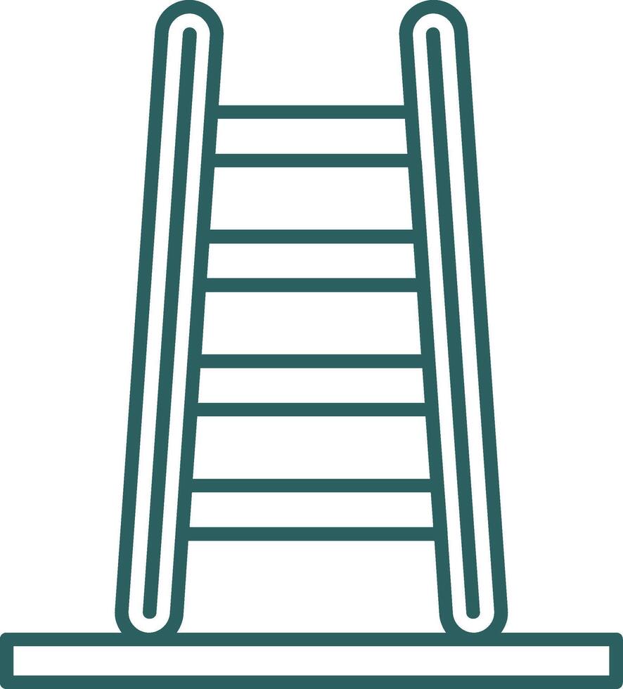 Step Ladder Line Gradient Icon vector