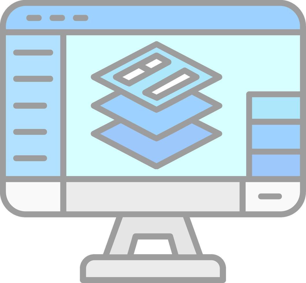 Layers Line Filled Light Icon vector