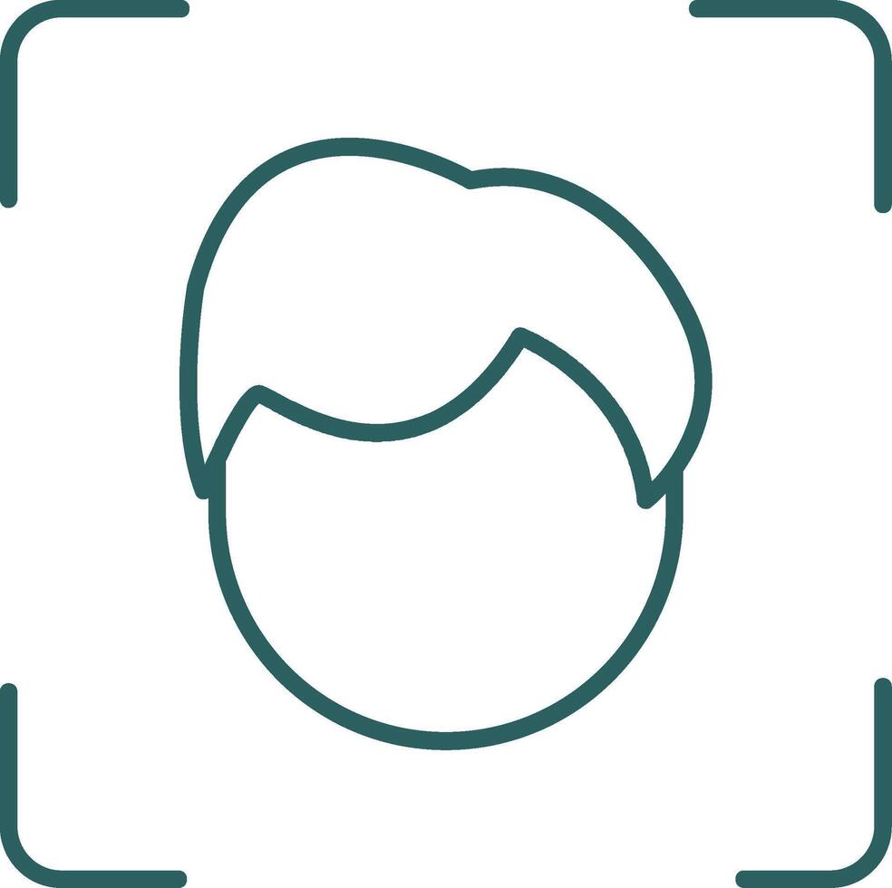 Face Scan Line Gradient Icon vector
