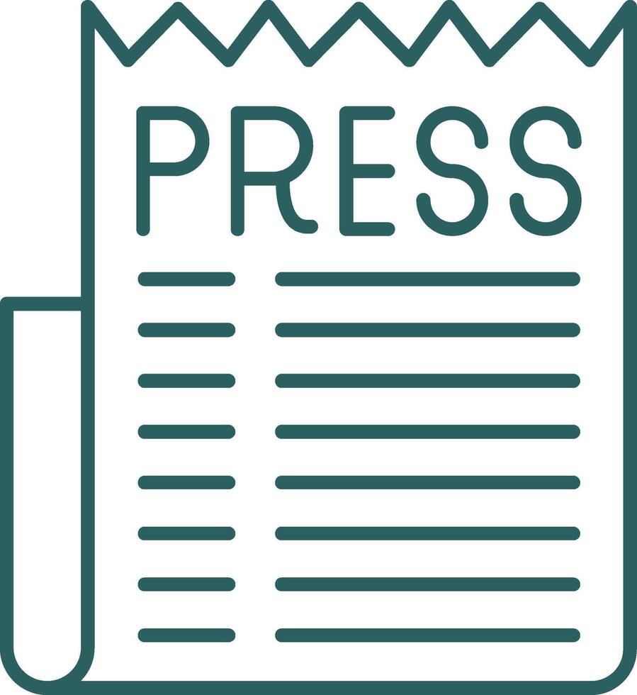 Press Release Line Gradient Icon vector