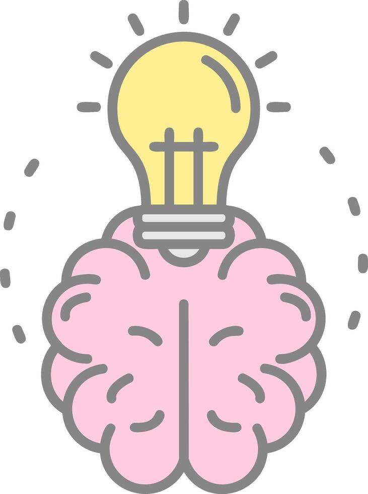Brainstroming Line Filled Light Icon vector