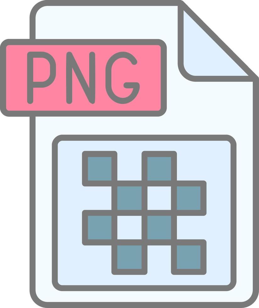Png file format Line Filled Light Icon vector
