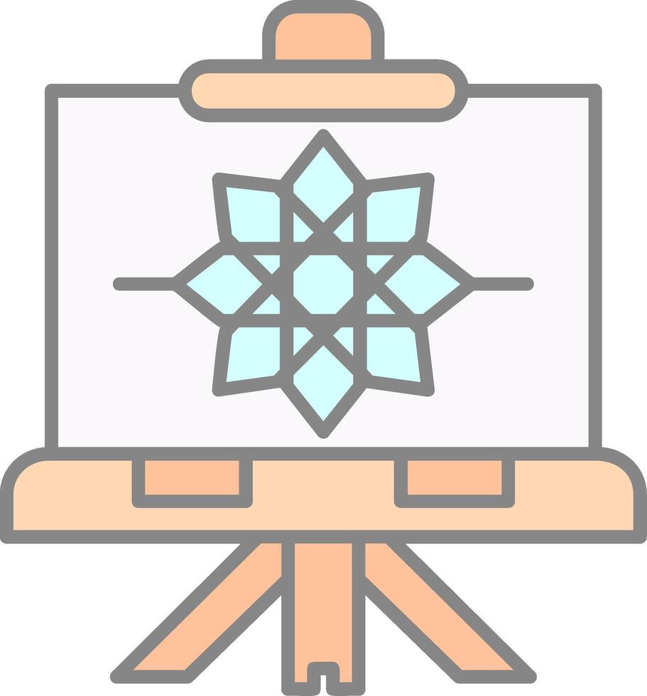 Abstract Line Filled Light Icon vector