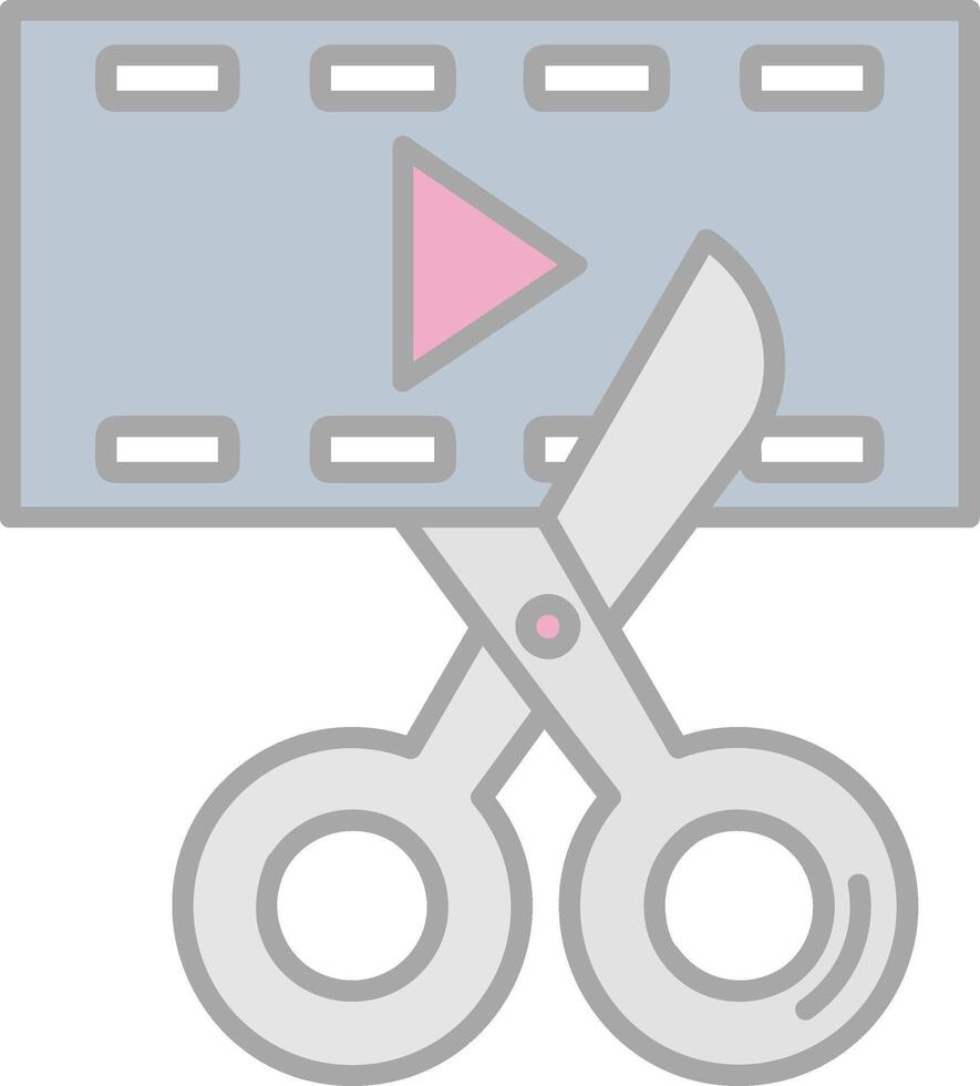 Video editor Line Filled Light Icon vector