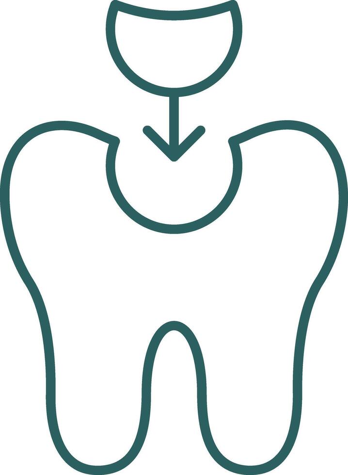 Tooth Filling Line Gradient Icon vector
