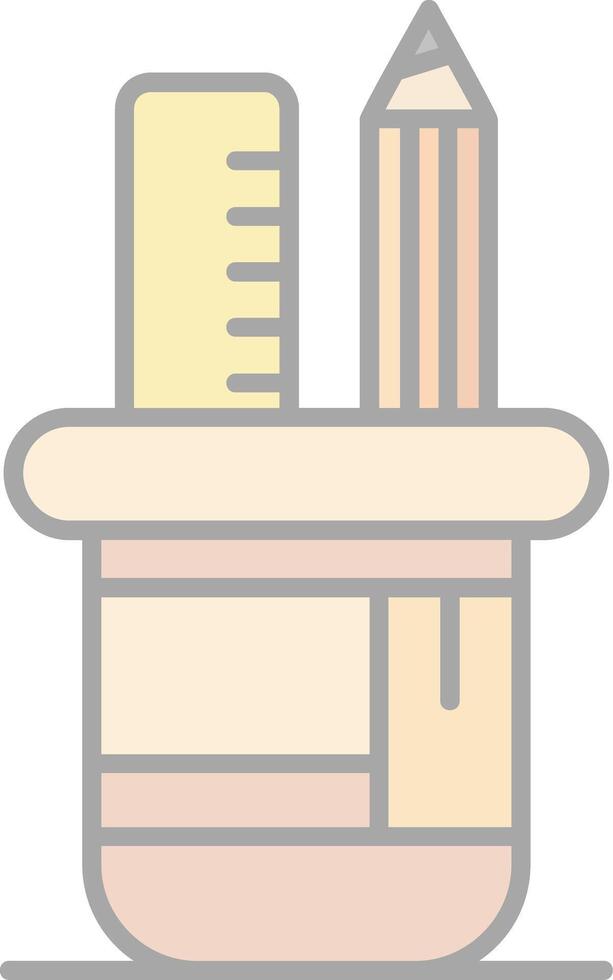 Pencil holder Line Filled Light Icon vector