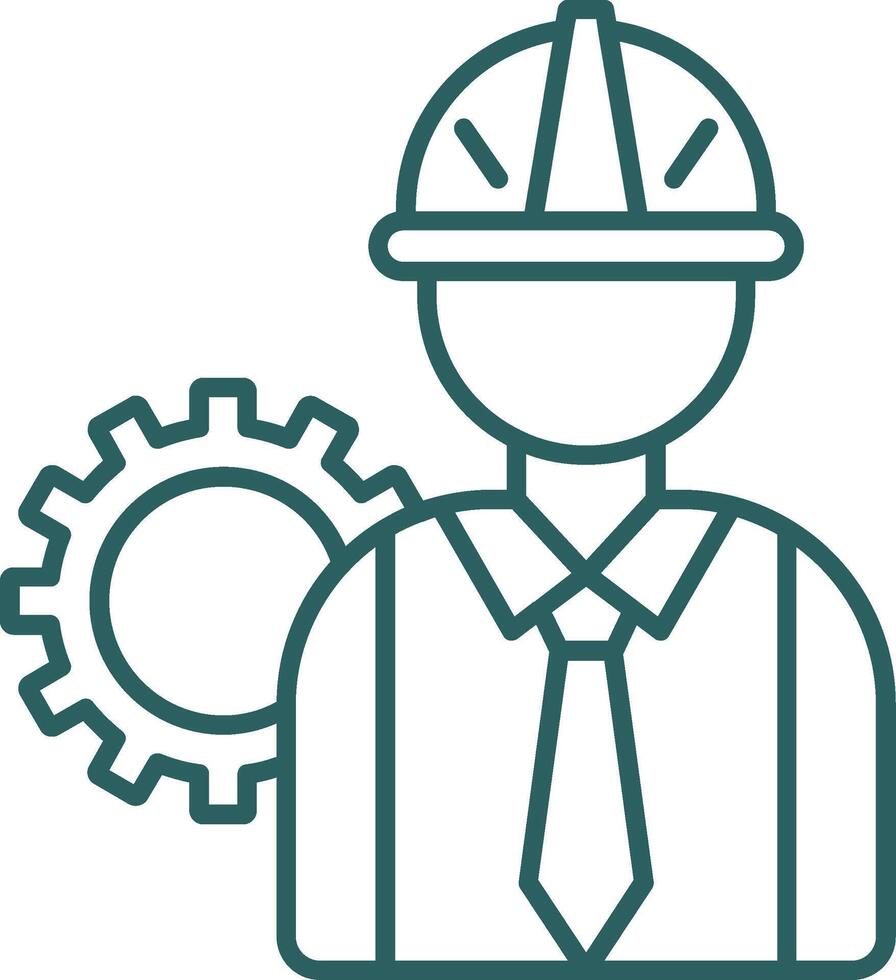 Engineer Line Gradient Icon vector