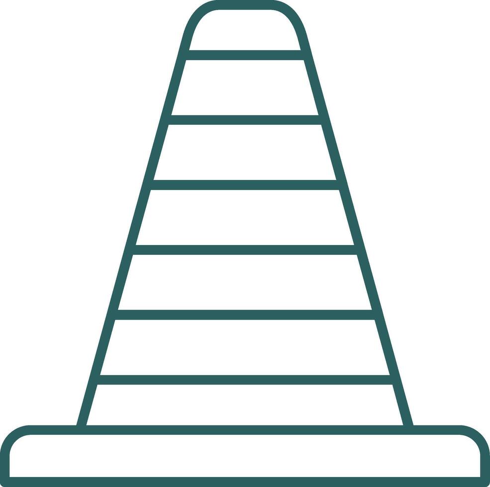 Traffic Cone Line Gradient Icon vector