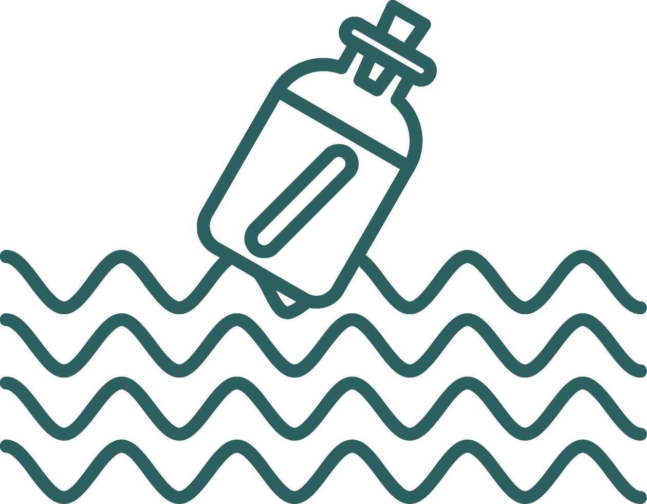 Message In A Bottle Line Gradient Icon vector