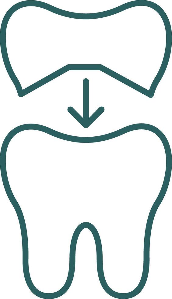 Tooth Cap Line Gradient Icon vector