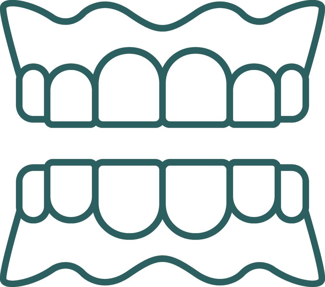 Denture Line Gradient Icon vector