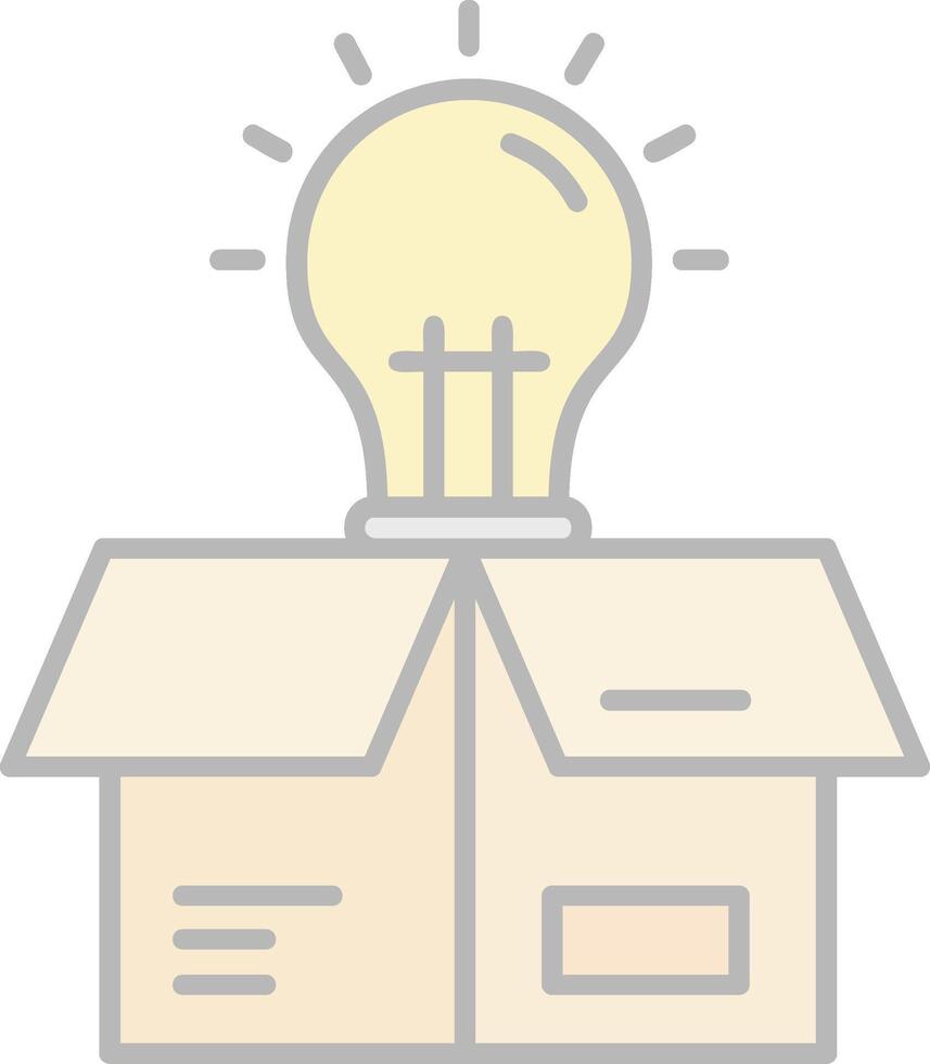 Think outside the box Line Filled Light Icon vector