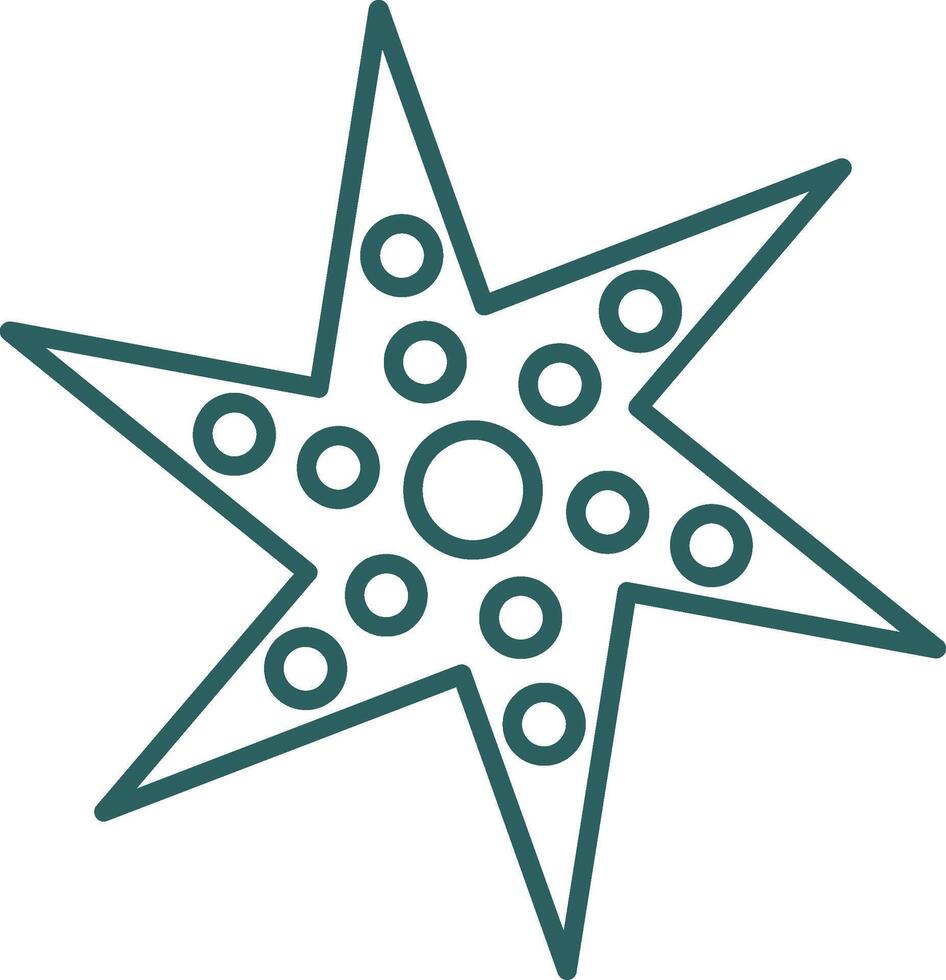 Starfish Line Gradient Icon vector