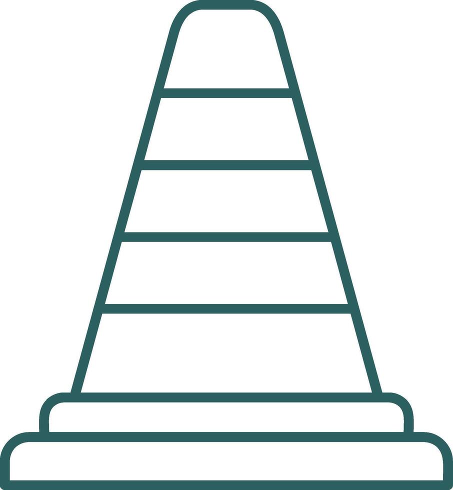 Traffic Cone Line Gradient Icon vector
