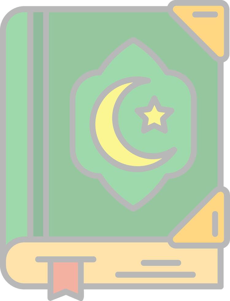 Quran Line Filled Light Icon vector