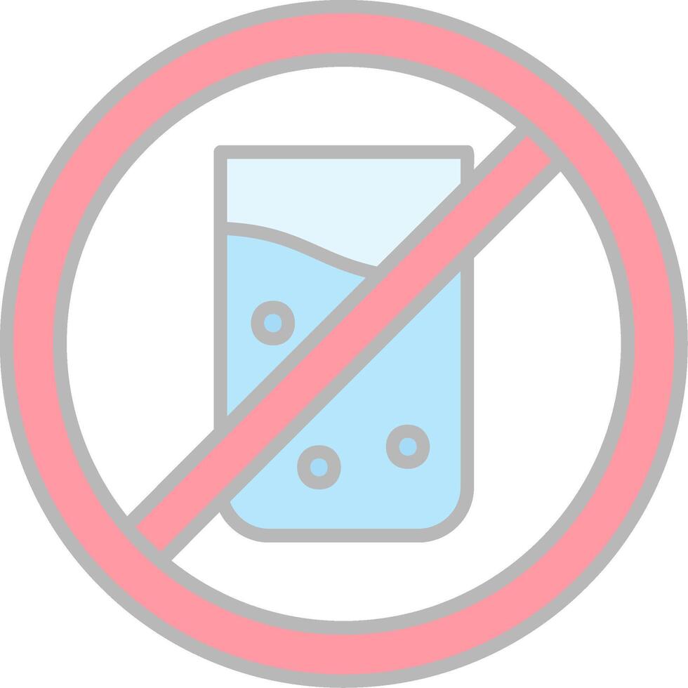 No bebida línea lleno ligero icono vector