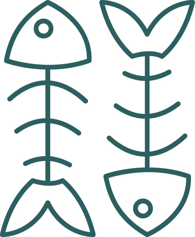 Fishbone Line Gradient Icon vector