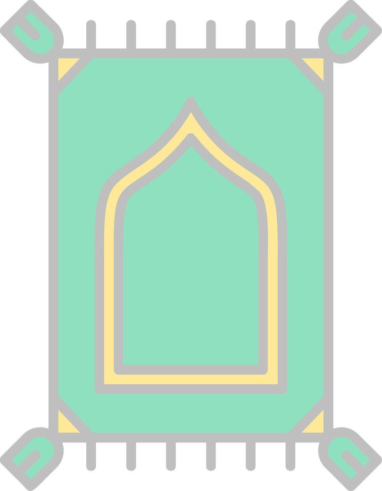 Prayer mate Line Filled Light Icon vector