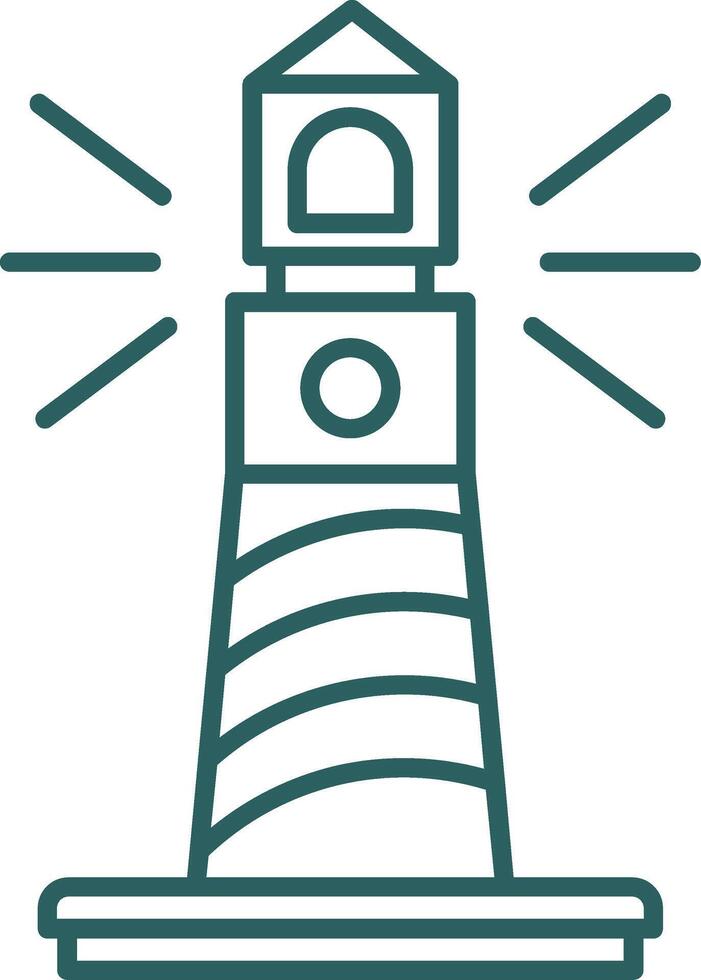Lighthouse Line Gradient Icon vector