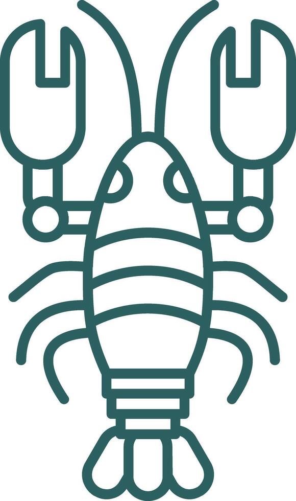 Lobster Line Gradient Icon vector