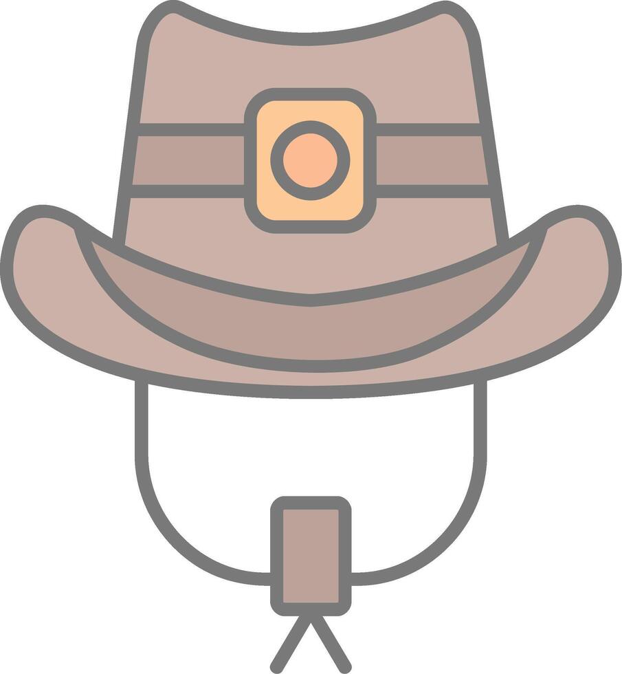 vaquero sombrero línea lleno ligero icono vector