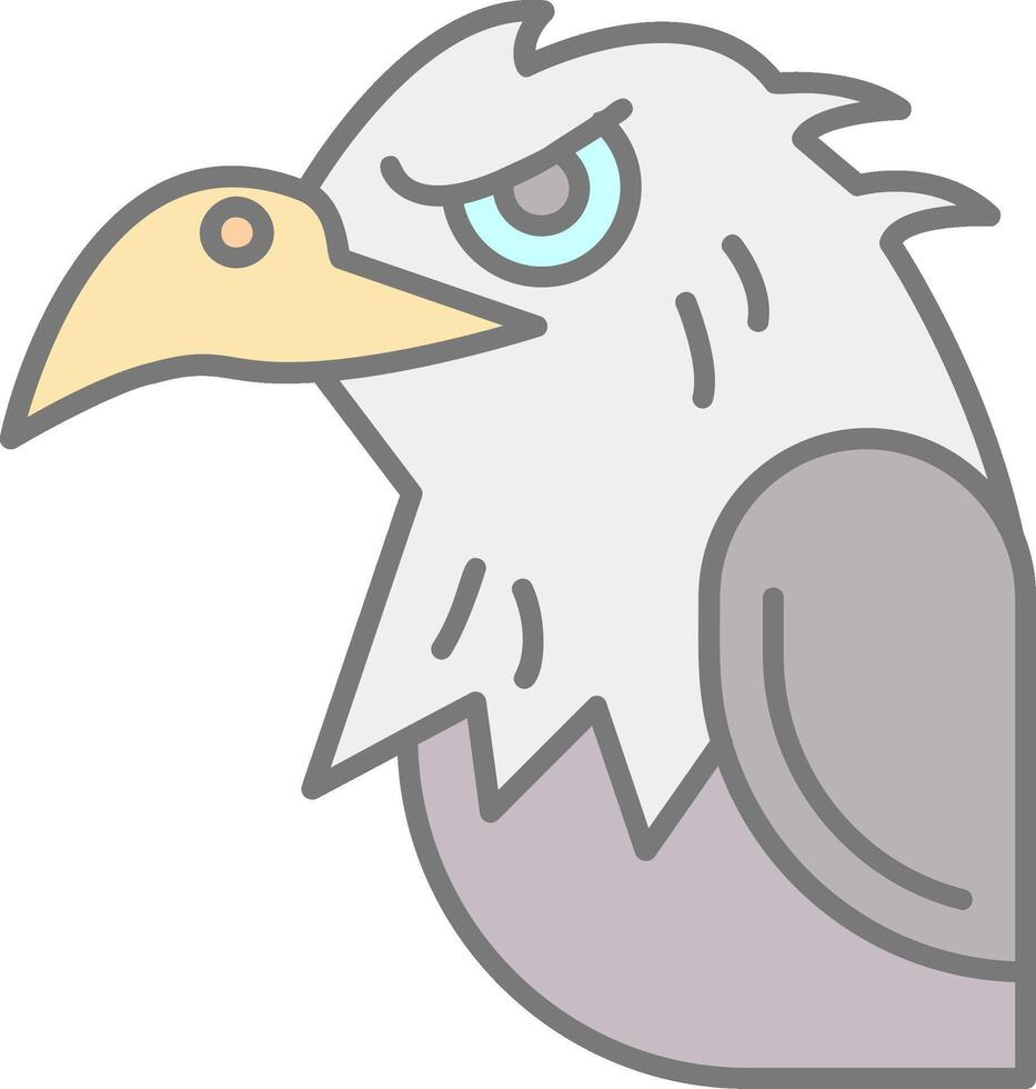 águila línea lleno ligero icono vector