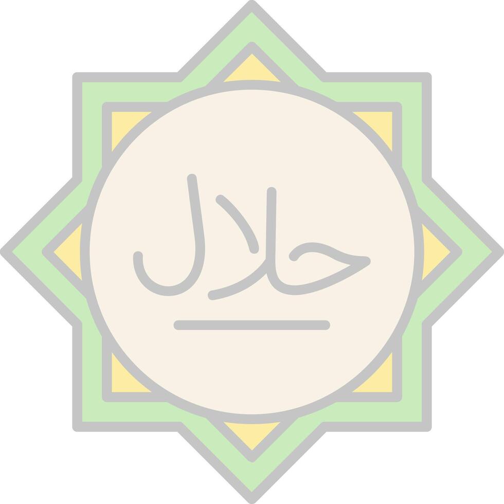 Halal Line Filled Light Icon vector