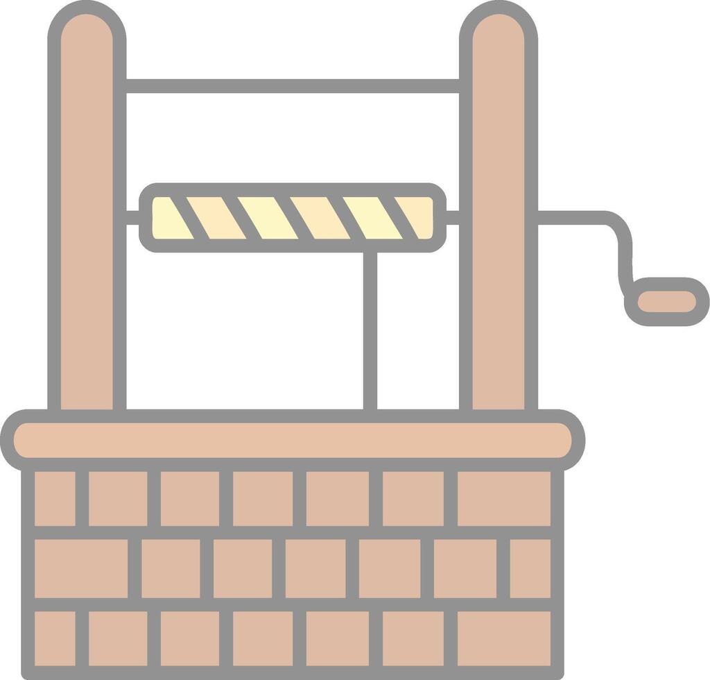 Well Line Filled Light Icon vector