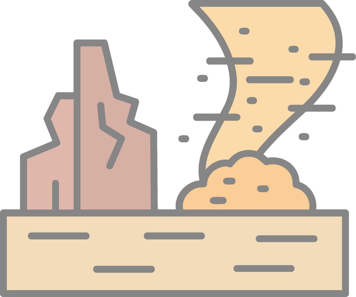 Sandstorm Line Filled Light Icon vector