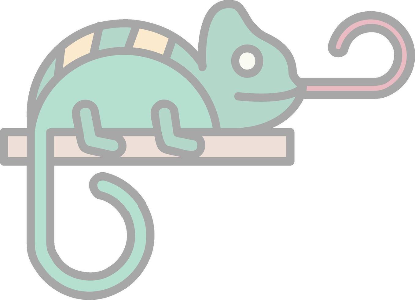Chameleon Line Filled Light Icon vector