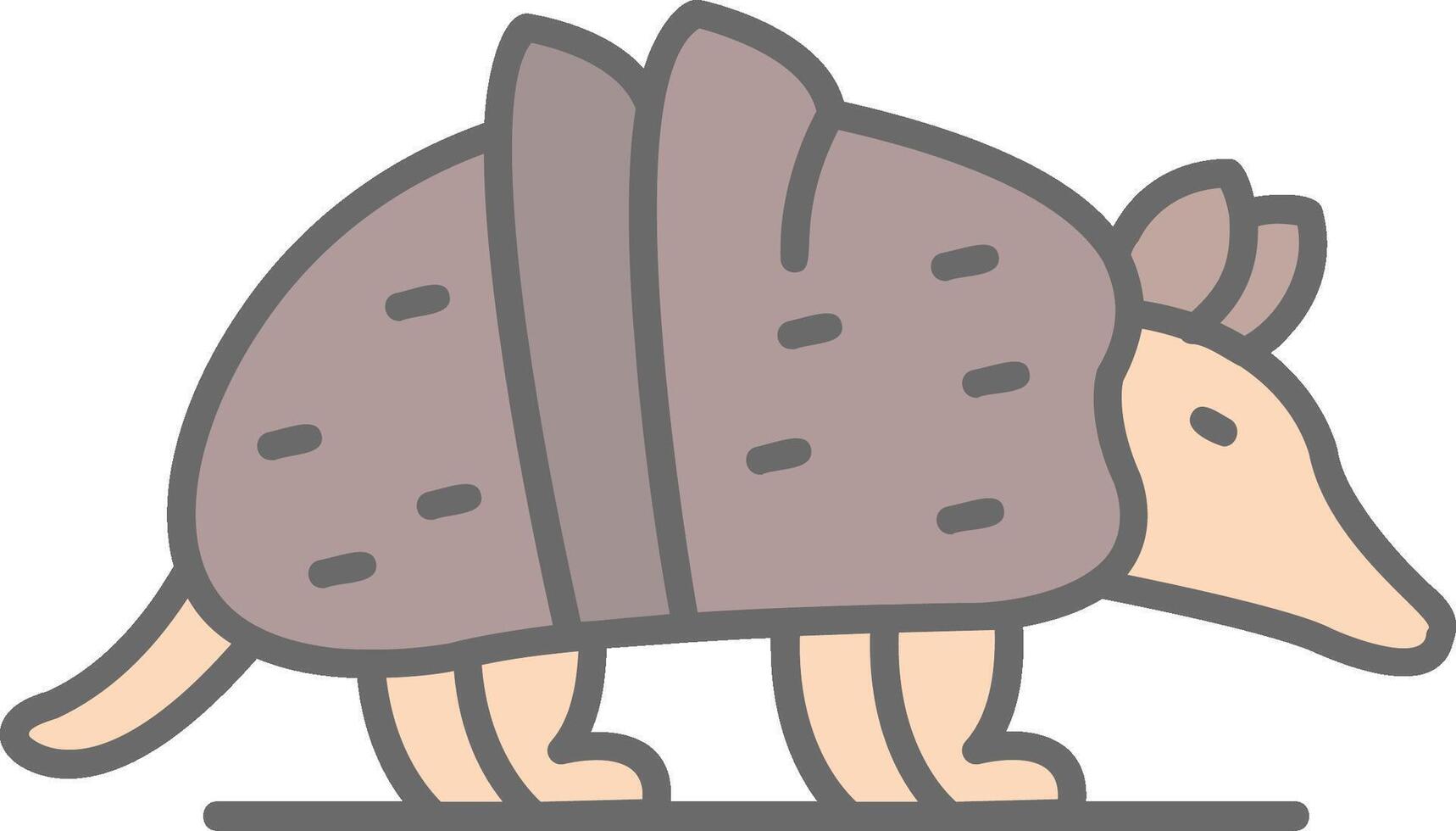 armadillo línea lleno ligero icono vector